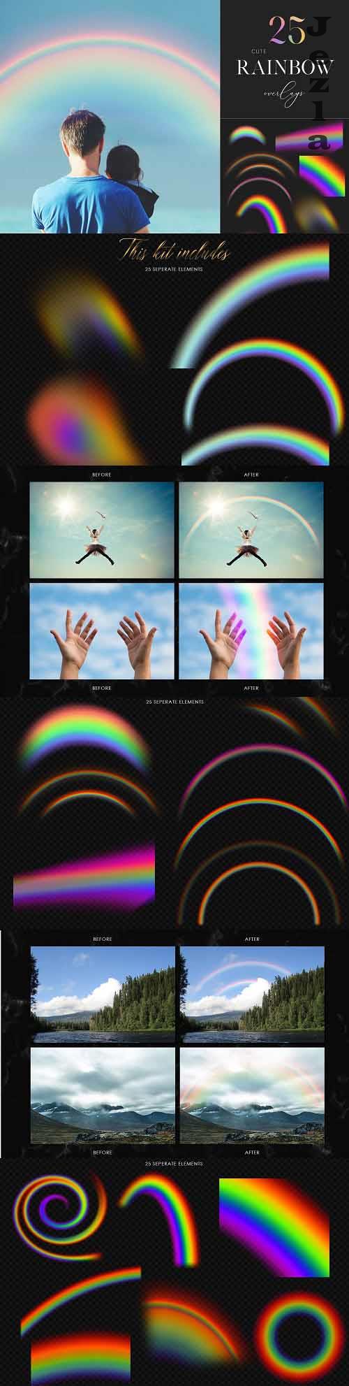 25 Realistic Rainbow Overlays, Rainbow Photo Effects - 1893769