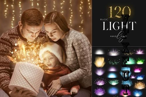 120 Magic Christmas Light Overlays, Open Gift Lights - 1894603