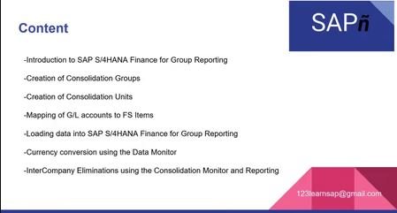 SAP S/4HANA Finance for Group Reporting Consolidation of Financial Statements