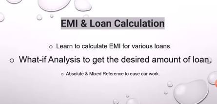 Microsoft Excel: EMI & Loan Calculation