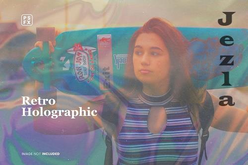 Retro Holographic Photo Effect