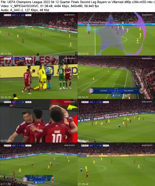 UEFA Champions League 2022 04 12 Quarter Finals Second Leg Bayern vs Villarreal 480p x264-[mSD]