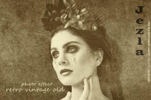 Retro Vintage Old Photo Effect Psd