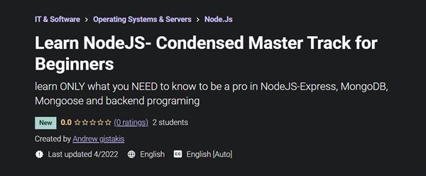 Learn NodeJS- Condensed Master Track for Beginners