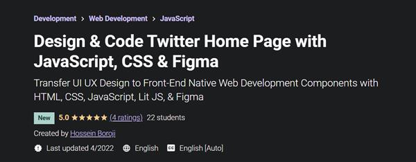 Design & Code Twitter Home Page with JavaScript, CSS & Figma