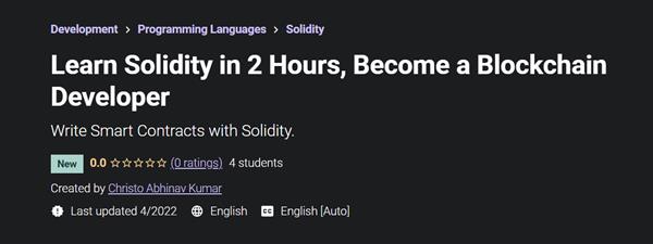 Learn Solidity in 2 Hours, Become a Blockchain Developer