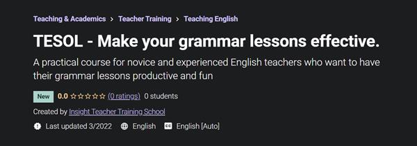TESOL – Make your grammar lessons effective