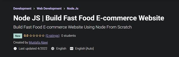 Node JS  | Build Fast Food E-commerce Website
