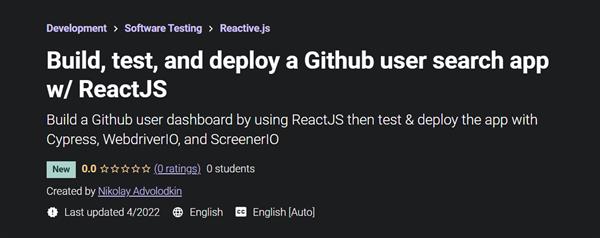 Build, test, and deploy a Github user search app w/ ReactJS