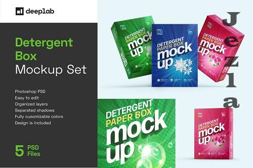 Detergent Box Packaging Mockup Set - 7118906