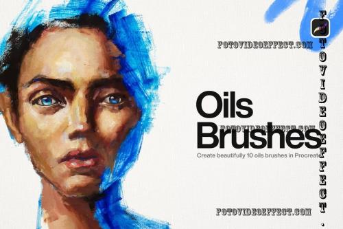 10 Oil Brushes | Procreate