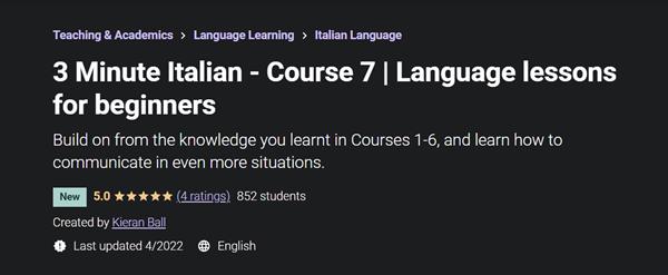 3 Minute Italian – Course 7 | Language lessons for beginners