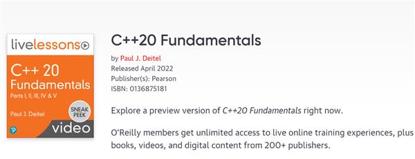 Paul Deitel - C++20 Fundamentals Livelessons
