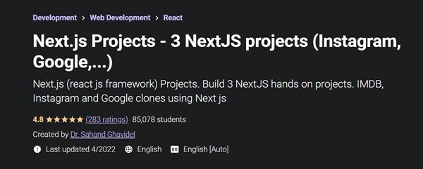 Next.js Projects - 3 NextJS projects (Instagram, Google,...)