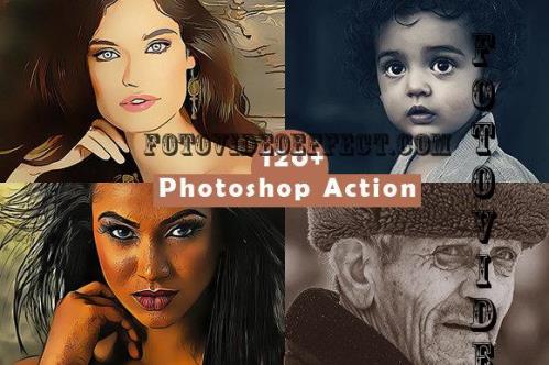 120+ Photoshop Actions - cartoon, dark, fashion and more...