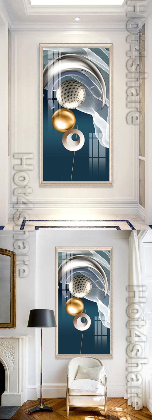 Modern geometric light luxury Chinese style porch decoration painting