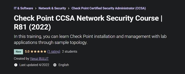 Check Point CCSA Network Security Course  R81 (2022)
