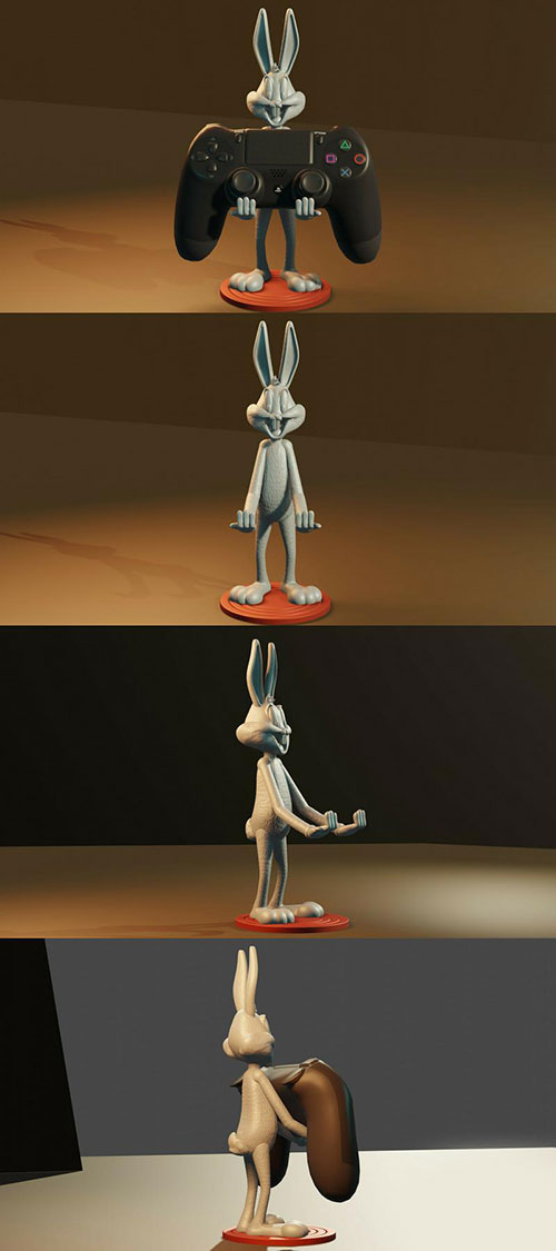 3D Print Models Bugs Bunny Gamepad Holder