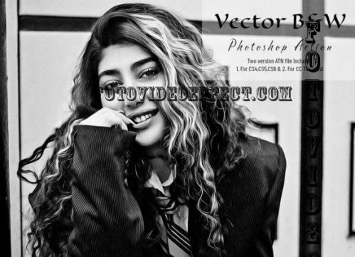 Vector B&W Photoshop Action - 7151072