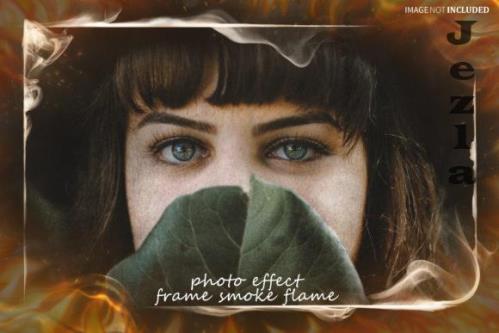 Frame Smoke Flame Photo Effect Psd