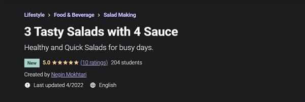 3 Tasty Salads with 4 Sauce