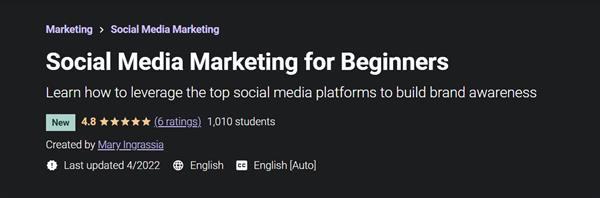 Udemy - Social Media Marketing for Beginners