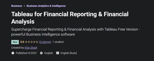 Tableau for Financial Reporting & Financial Analysis