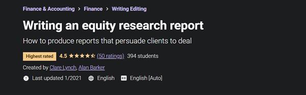 Writing an equity research report