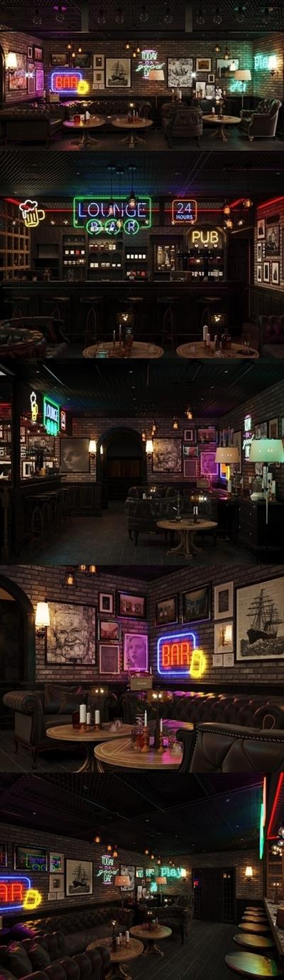 Bar Restaurant Interior Scene