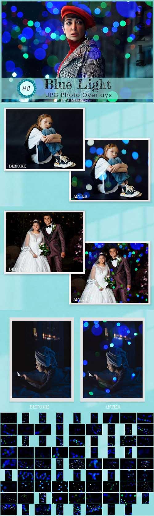 Blue Light Bokeh Photoshop Overlay - 7160855