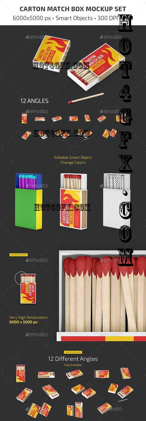 Carton Match Box Mockup Set - 37304633 - 7150712