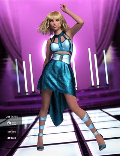 DFORCE STRAPPY HIGH LOW OUTFIT TEXTURES