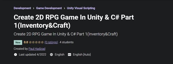 Create 2D RPG Game In Unity & C# Part 1 (Inventory&Craft)