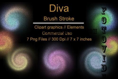 Diva Brush Stroke Clipart Element