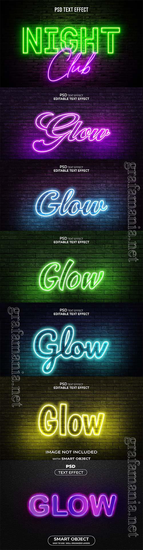 Glow text effect premium psd