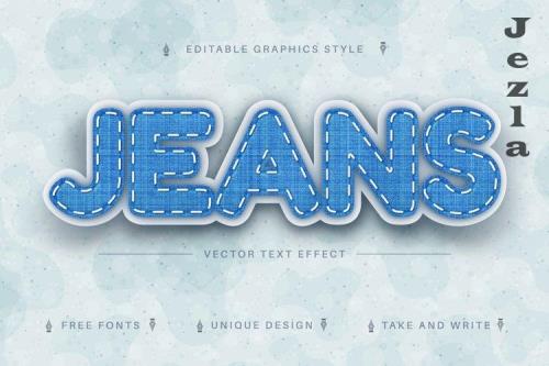 Jeans Textile - Editable Text Effect, Font Style - 7164099