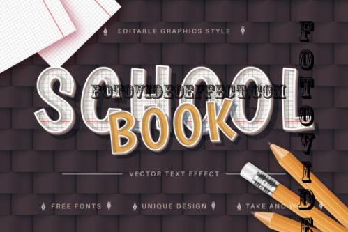 School Book - Editable Text Effect