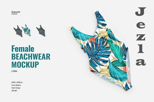 Top View Female Beachwear Mockup - 7164589