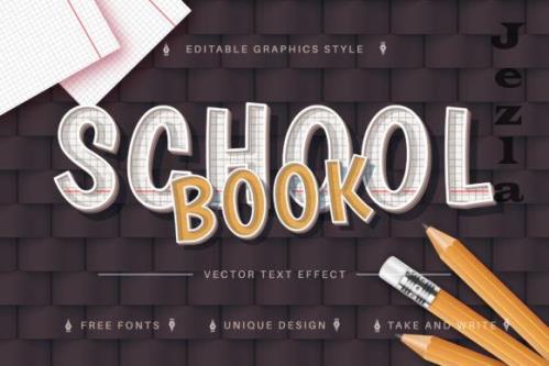 School Book - Editable Text Effect
