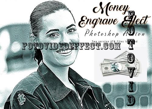 Money Engrave Effect PS Action - 7171803