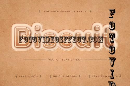 Biscuit - Edit Text Effect, Editable - 7169321