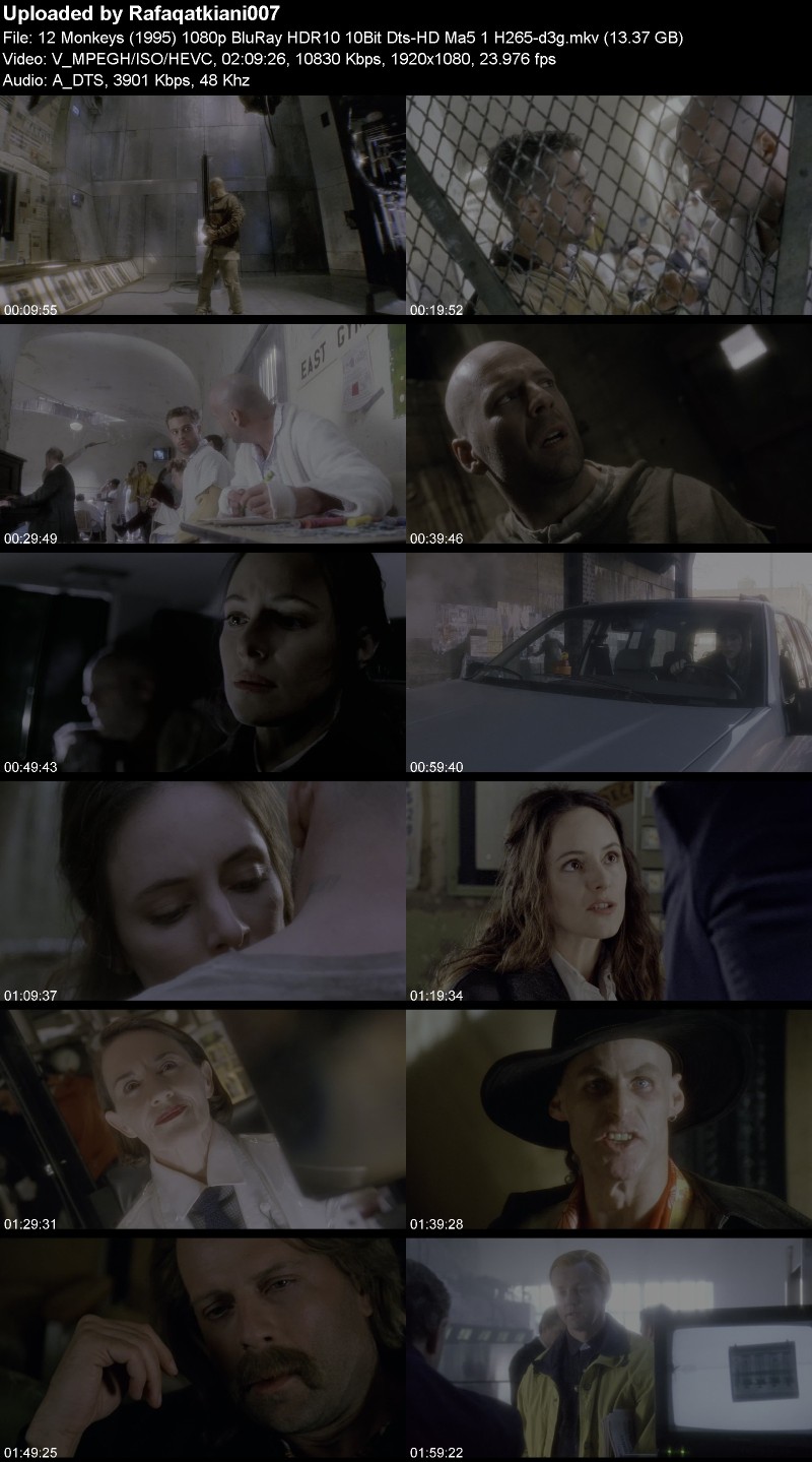 12 Monkeys (1995) 1080p BluRay HDR10 10Bit Dts-HD Ma5 1 H265-d3g 12 Monkeys (1995) 1080p BluRay HDR10 10Bit Dts-HD Ma5 1 H265-d3g