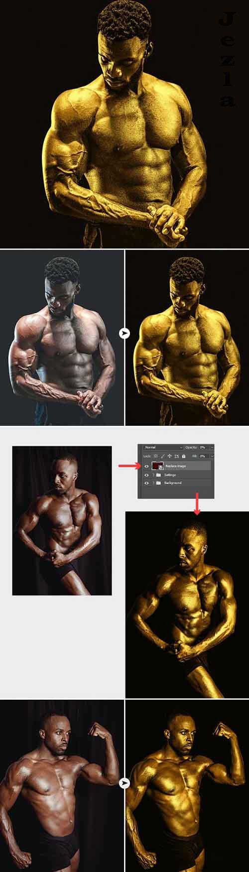 Golden Skin Effect Photoshop - 37436227