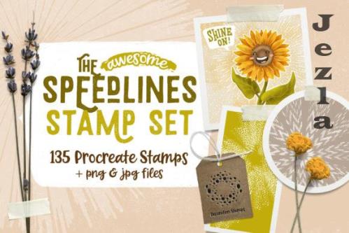 Speedlines Stamp Set for Procreate - 6572178 Speedlines Stamp Set for Procreate - 6572178