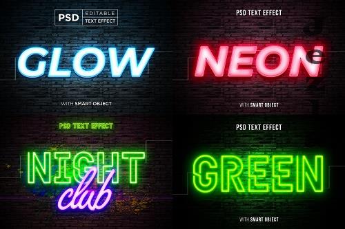 Neon Light Editable Font - 7165142