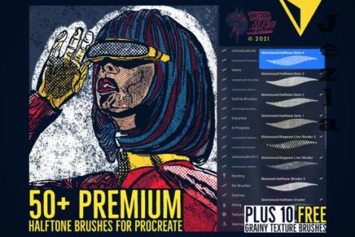 Premium Halftone Brushes for Procreate