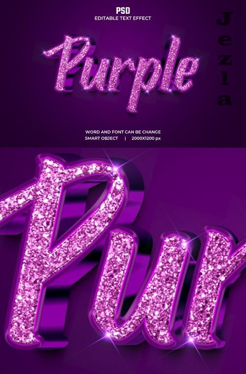 Purple 3d Editable Text Effect Style - 37411845