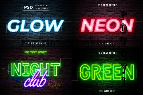 Neon Light Editable Font - 7165142