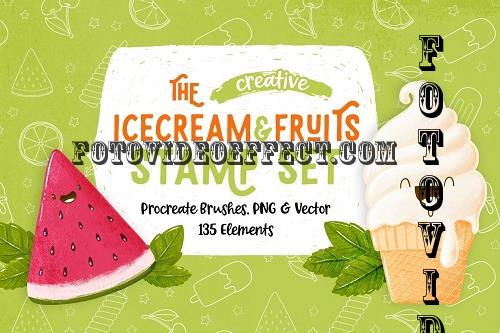 Procreate Icecream & Fruits Stamps - 5141932