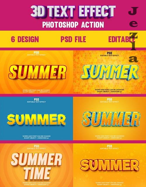 6 Summer Editable 3d Text Effect Pack - 37411738